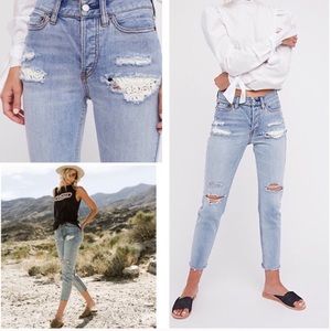 Free people Lacey stilt distressed jeans
